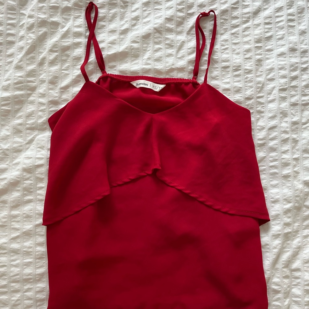 Red Bluenotes Tank Top/Blouse